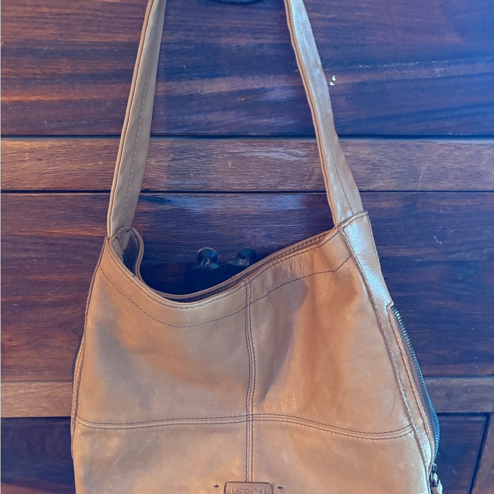 American Leather Tan Shoulder Bag